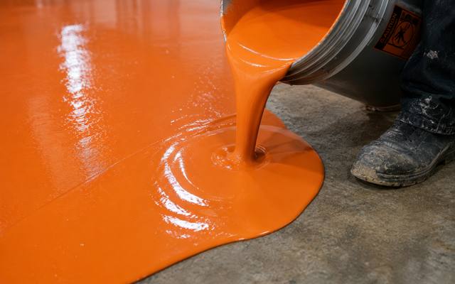 New base coat going down over a slab that has been ground back